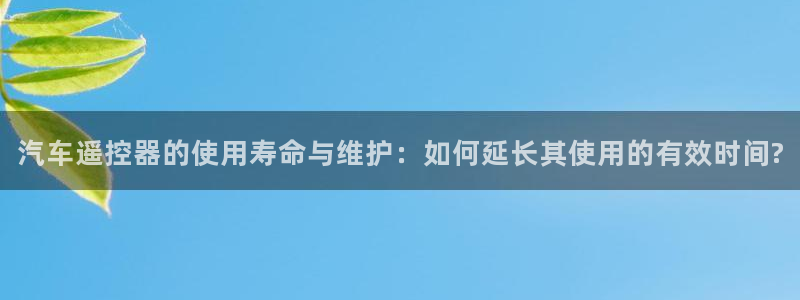 优发国际官网登录：汽车遥控器的使用寿命与维护：如何延长其使用的有效时间?
