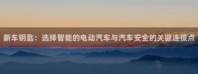 优发国际官网登陆：新车钥匙：选择智能的电动汽车与汽车安全的关键连接点